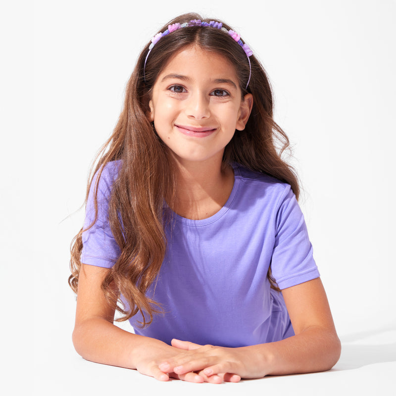 Poppin Purple Bamboo Kids Pajama Short Set