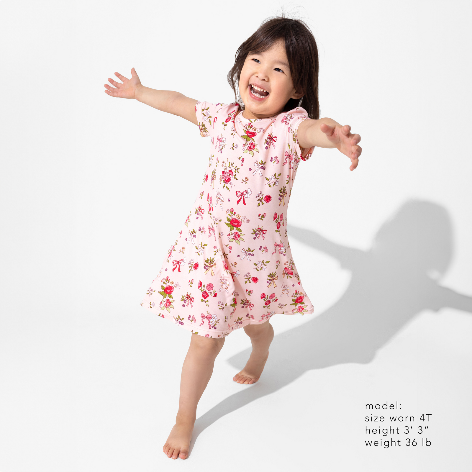 Bows & Blooms Bamboo Girls' Short Sleeve Dress