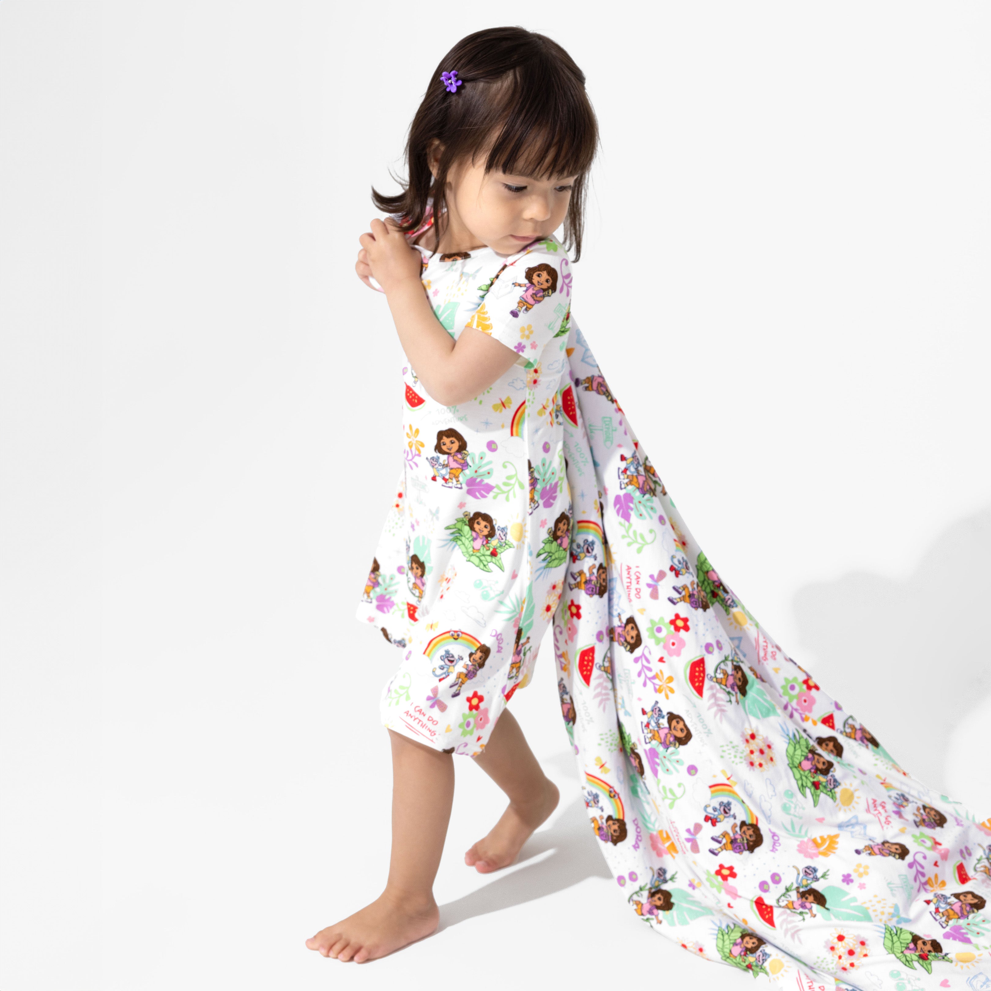 Dora: Tropical Dreams Bamboo Sherpa Blanket - Cozy & Playful