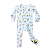 Easter Bunny Blue Bamboo Convertible Footie