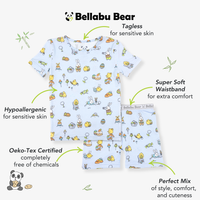 Easter Bunny Blue Bamboo Kids Pajama Short Set