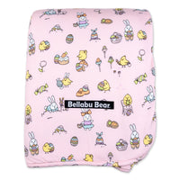 Easter Bunny Pink Bamboo Blanket