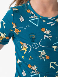 Basketball Pups Bamboo Kids Pajama Short Set