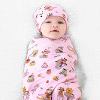 Tea Party Bamboo Swaddle & Beanie Set
