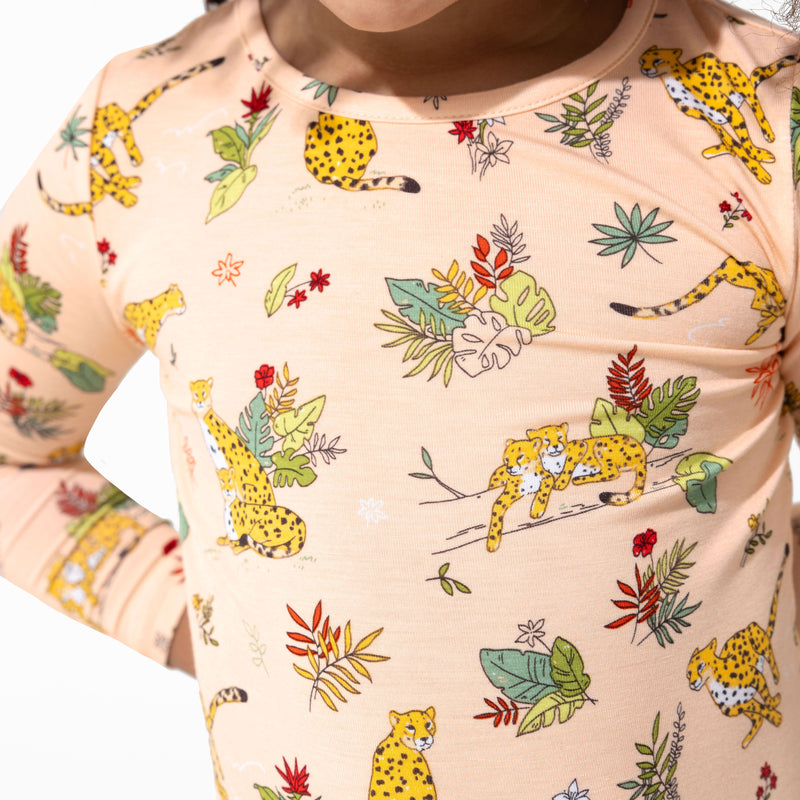 Pounce In Paradise Cheetah Bamboo Kids Pajamas