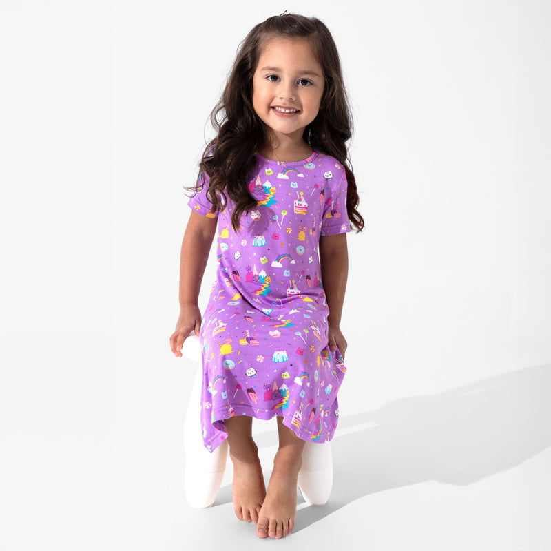 Gabby's Dollhouse: Sweet Treats Bamboo Girls' Short Sleeve Dress