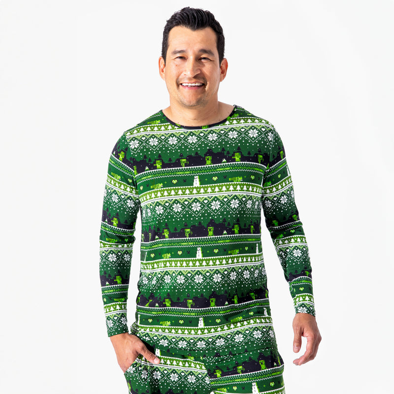 Minecraft: Creeper Holiday Bamboo Men's Pajama Set