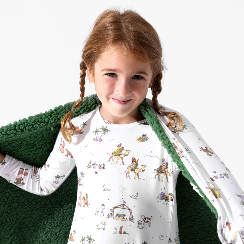 Holy Night Bamboo Girls' Long Sleeve Dress