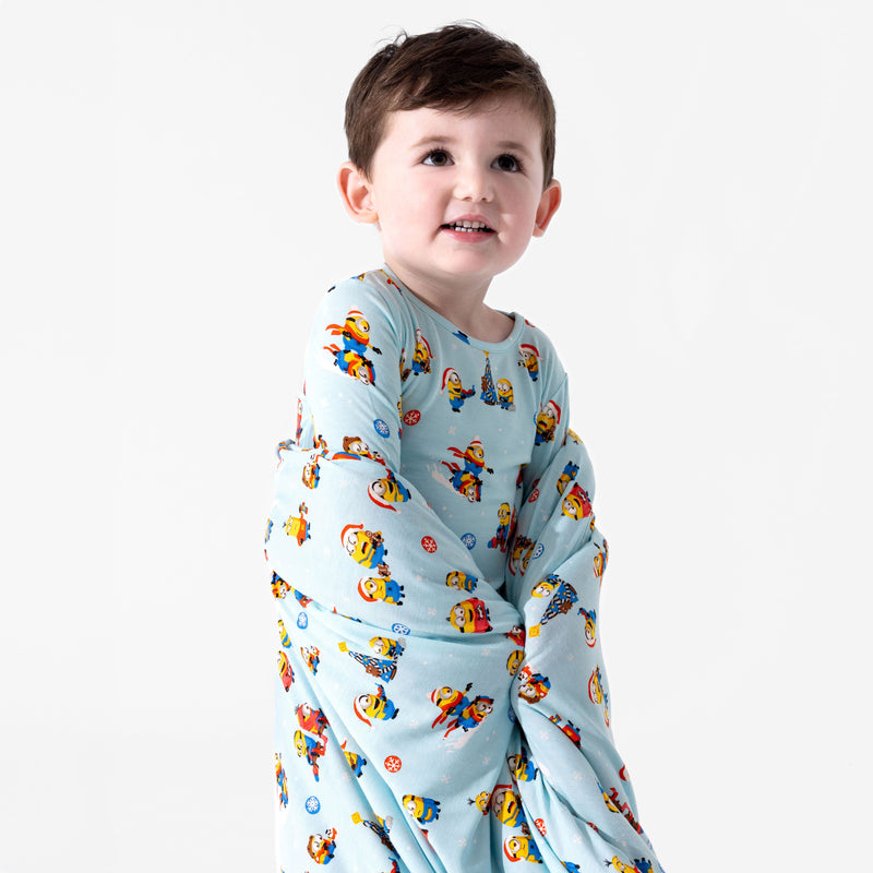 Merry Minions Holiday Bamboo Sherpa Blanket