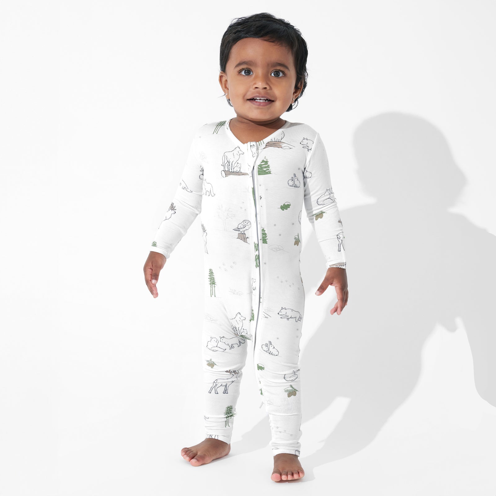 Winter Forest Animals Bamboo Convertible Footie