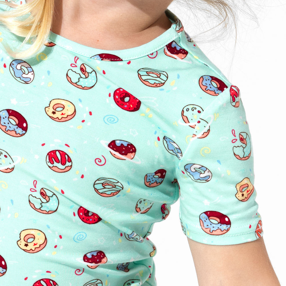 Blue Space Donut Bamboo Kids Pajama Short Set