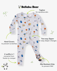 All Star Basketball Bamboo Convertible Footie