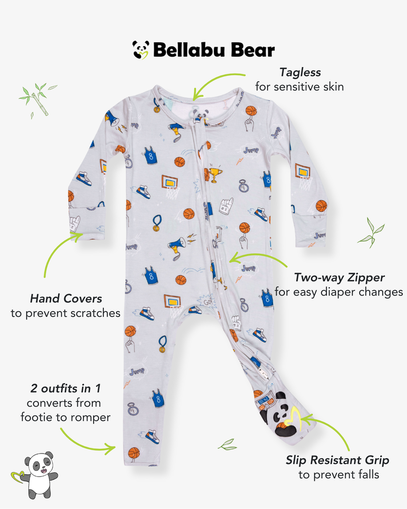 All Star Basketball Bamboo Convertible Footie