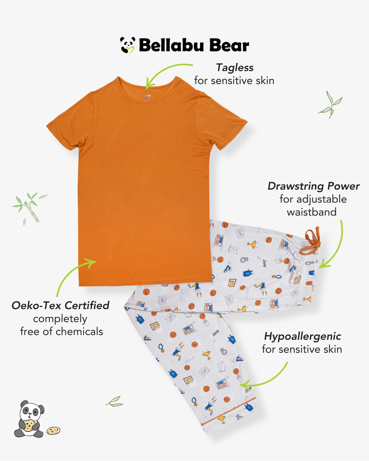 All Star Basketball Bamboo Men's Pajama Set