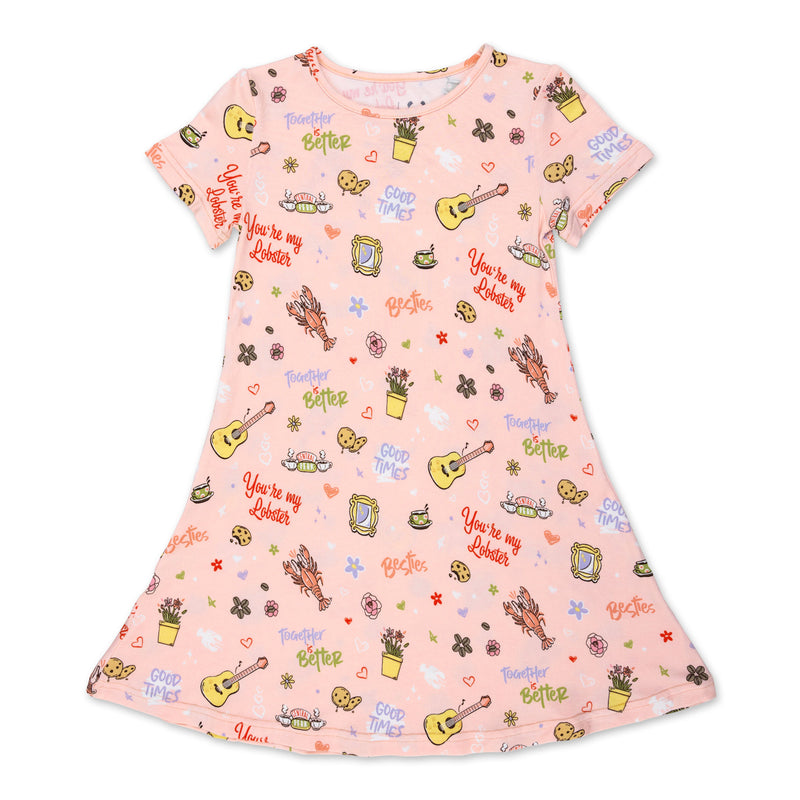 FRIENDS™: You're My Lobster Bamboo Girls' Short Sleeve Dress