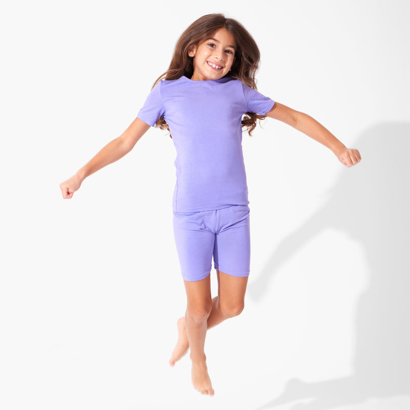 Poppin Purple Bamboo Kids Pajama Short Set
