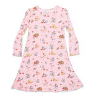 Love Kittens Bamboo Girls' Long Sleeve Dress