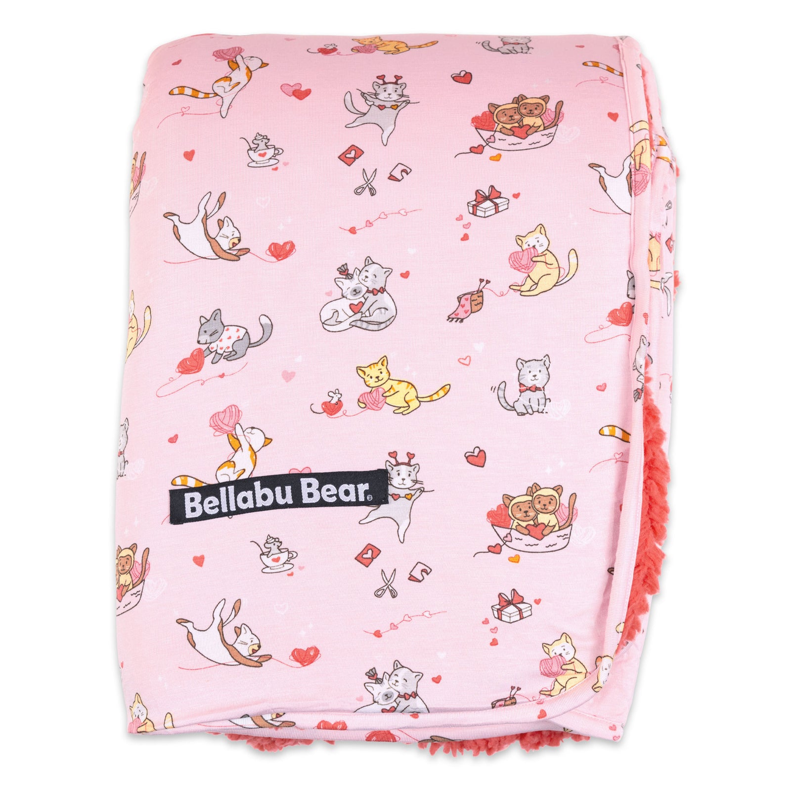 Love Kittens Bamboo Sherpa Blanket