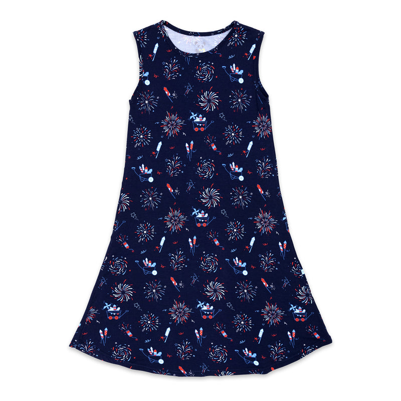 Fireworks Bamboo Girls' Sleeveless Dress