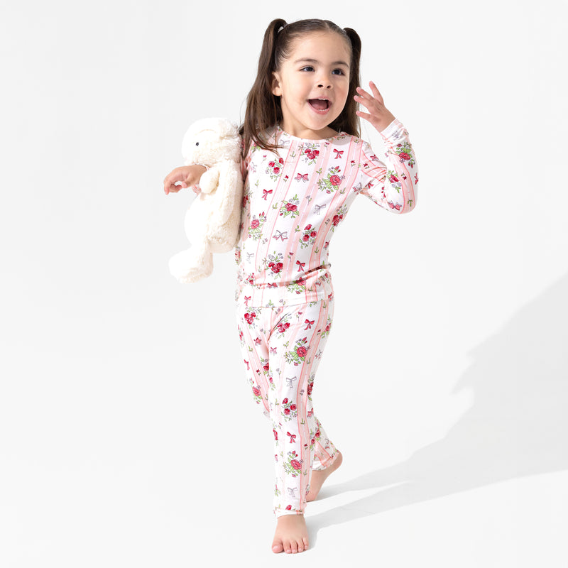 Floral Stripes Bamboo Kids Pajamas
