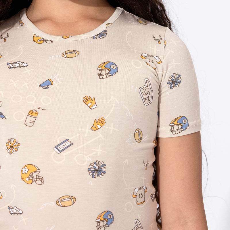 Football Bamboo Kids Pajama Short Set