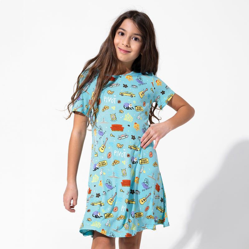FRIENDS™: Central Perk Bamboo Girls' Short Sleeve Dress