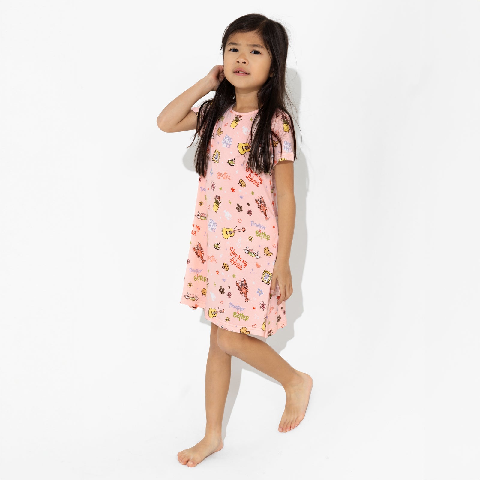 FRIENDS™: You're My Lobster Bamboo Girls' Short Sleeve Dress