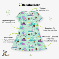 Gabby's Dollhouse: Cat Francisco Bamboo Girls' Short Sleeve Dress