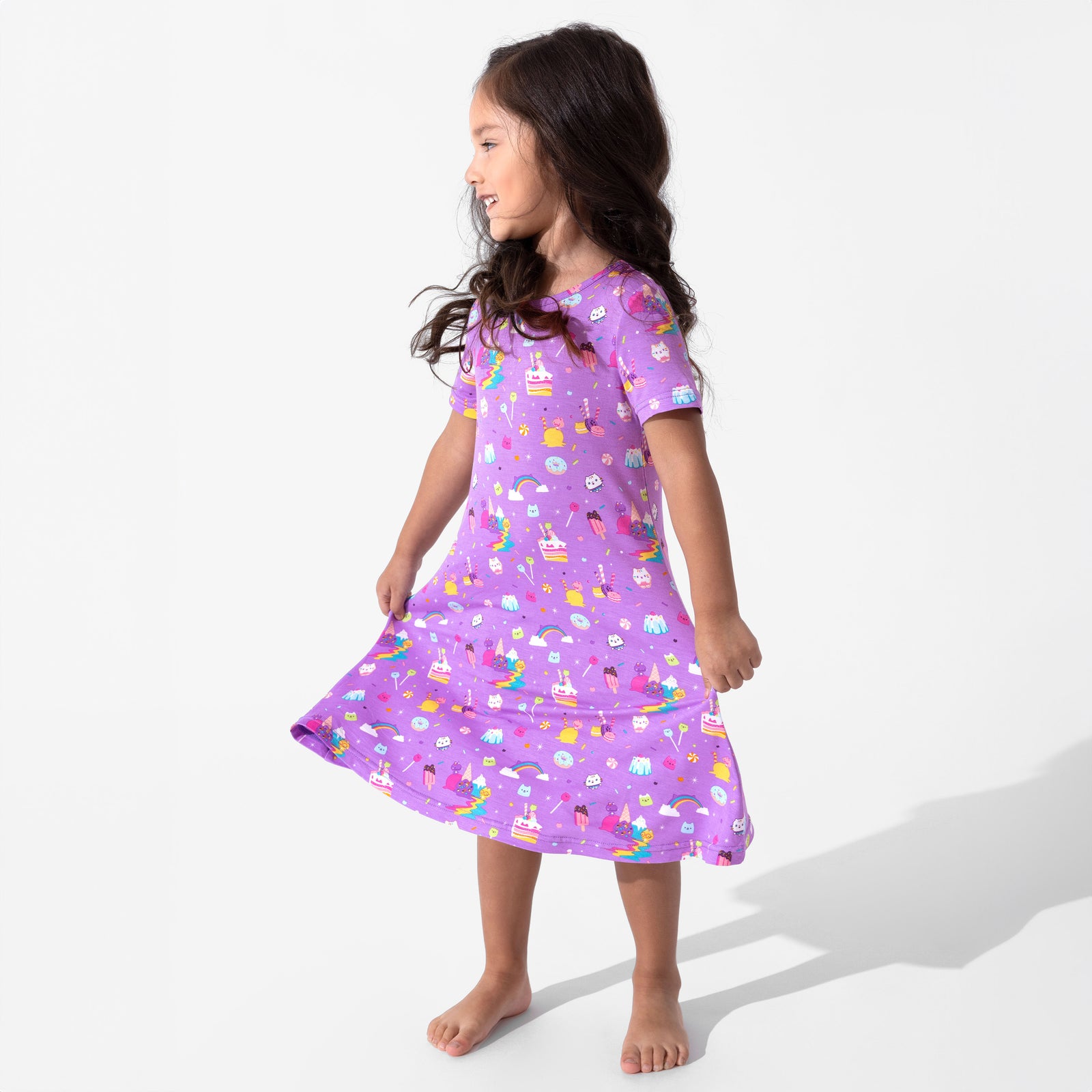 Gabby's Dollhouse: Sweet Treats Bamboo Girls' Short Sleeve Dress