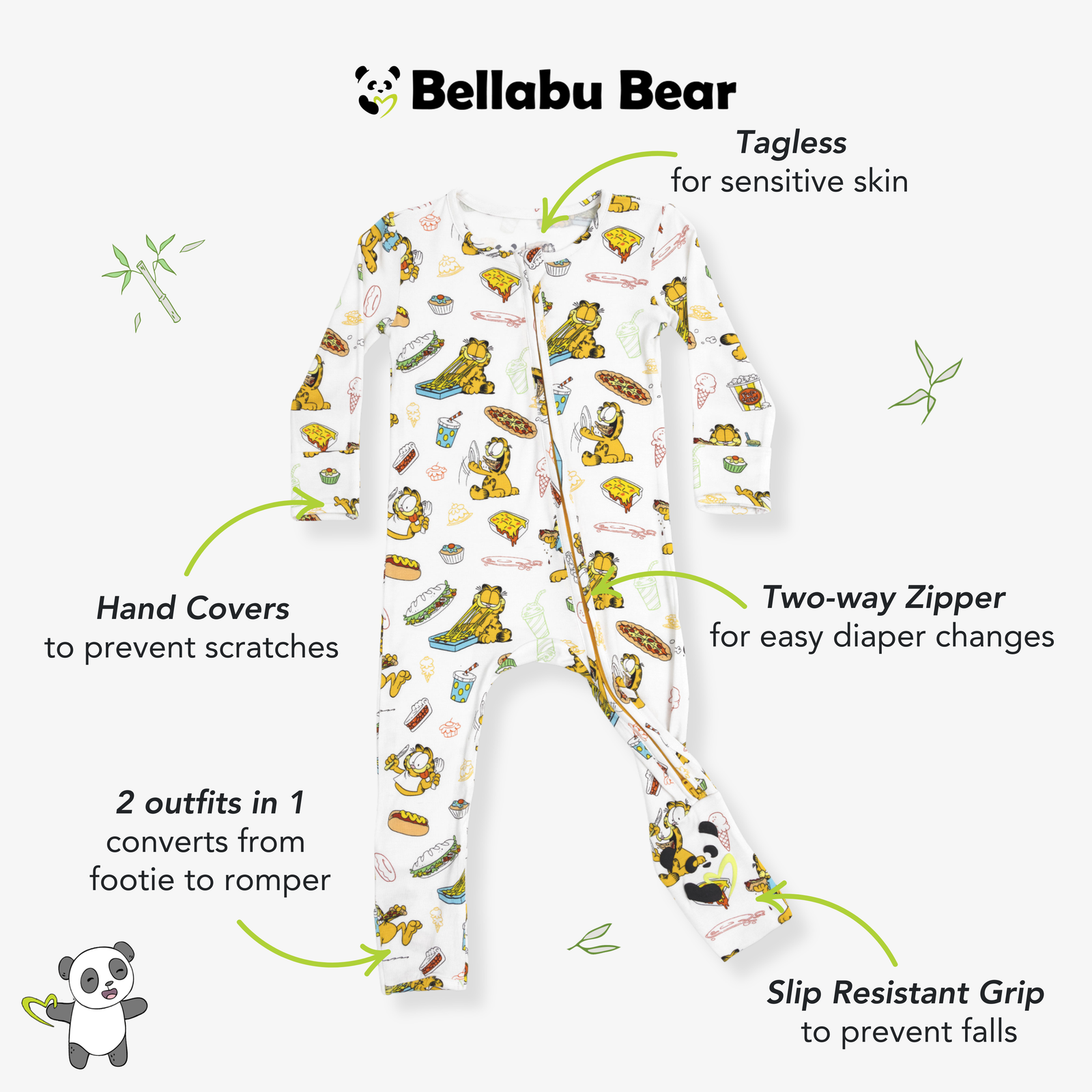 Garfield: Snack Attack Bamboo Convertible Footie