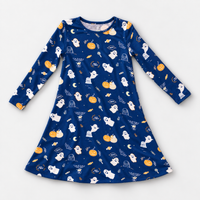 Ghosts Bamboo Girls' Long Sleeve Dress