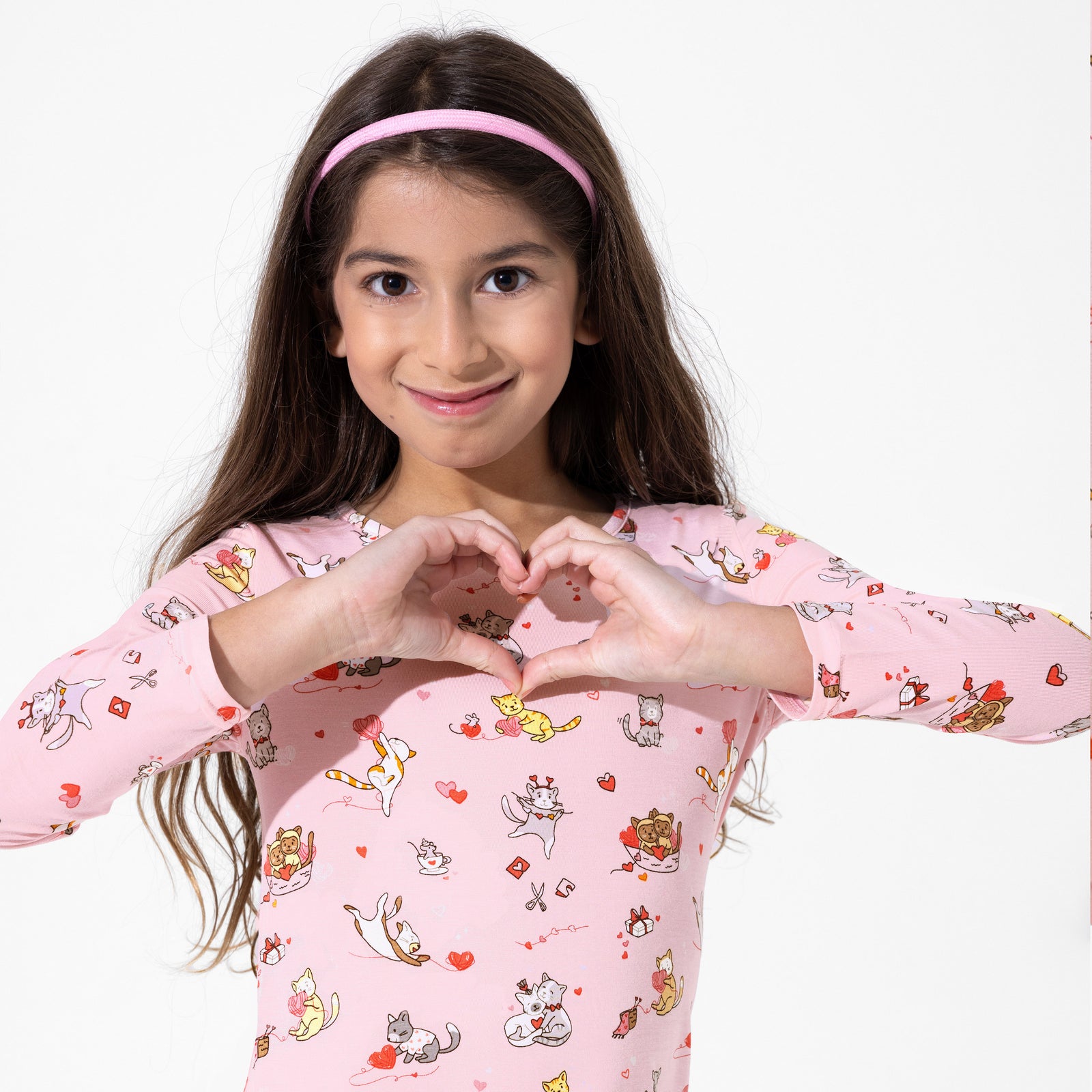 Love Kittens Bamboo Girls' Long Sleeve Dress