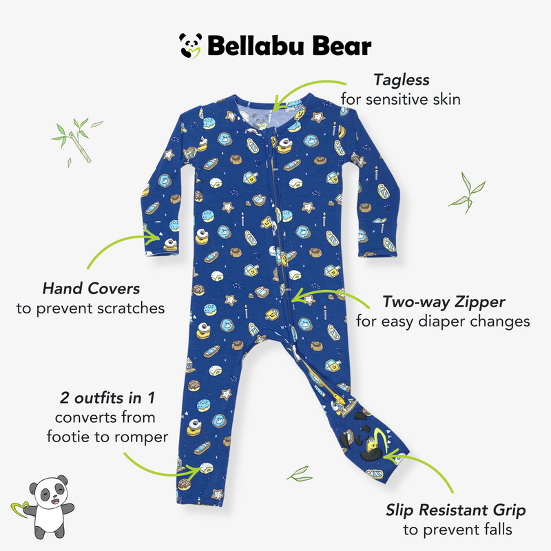 Hanukkah Cookies Bamboo Convertible Footie