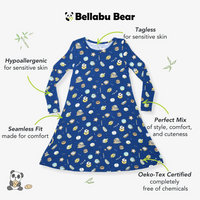 Hanukkah Cookies Bamboo Girls' Long Sleeve Dress