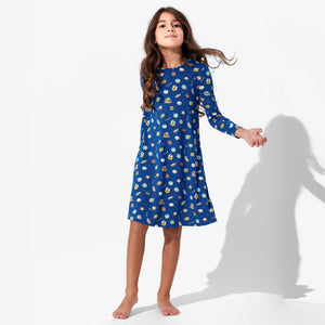Hanukkah Cookies Bamboo Girls' Long Sleeve Dress