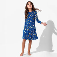Hanukkah Cookies Bamboo Girls' Long Sleeve Dress
