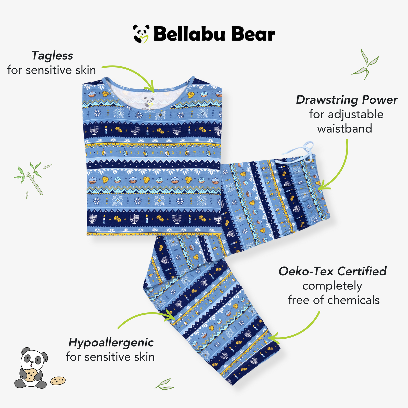 Hanukkah Fair Isle Bamboo Men's Pajama Set
