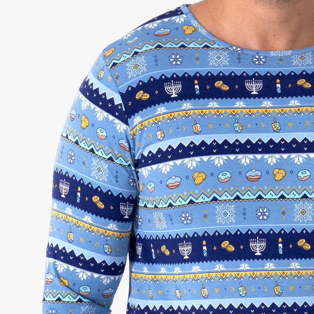 Hanukkah Fair Isle Bamboo Men's Pajama Set