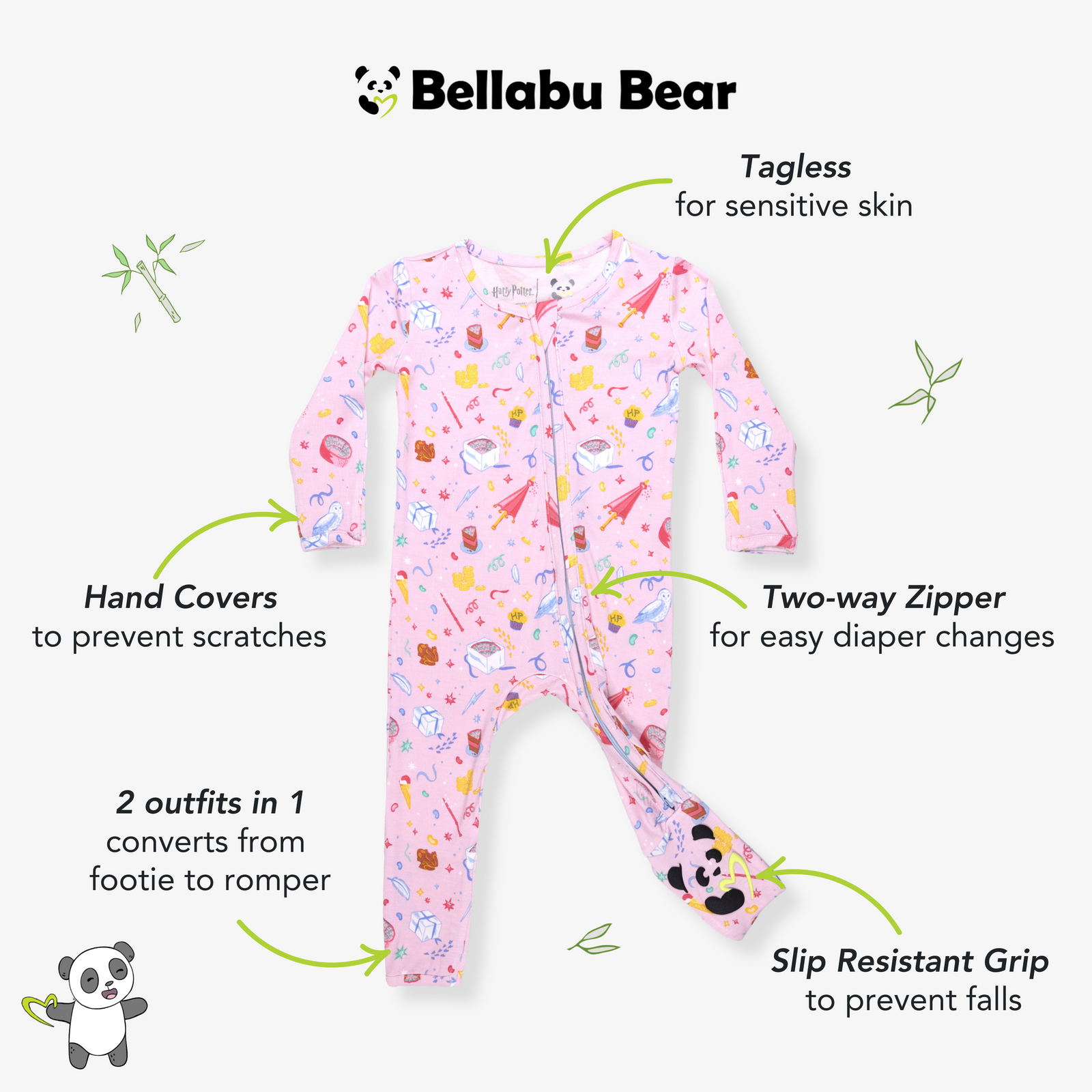 Happee Birthdae Harry Bamboo Convertible Footie