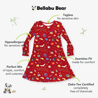 Hogwarts Express Bamboo Girls' Long Sleeve Dress