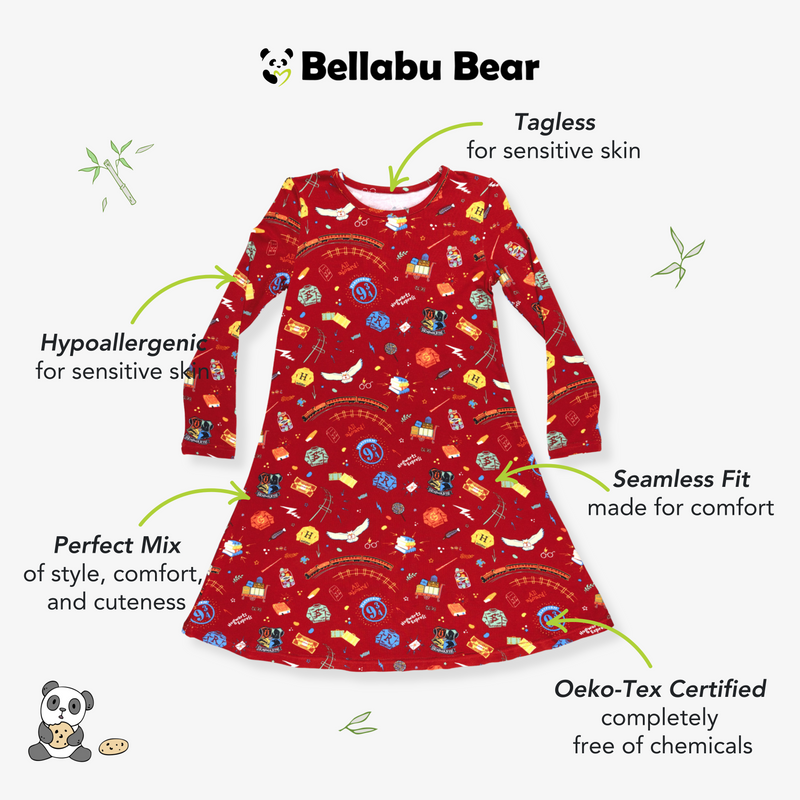 Hogwarts Express Bamboo Girls' Long Sleeve Dress