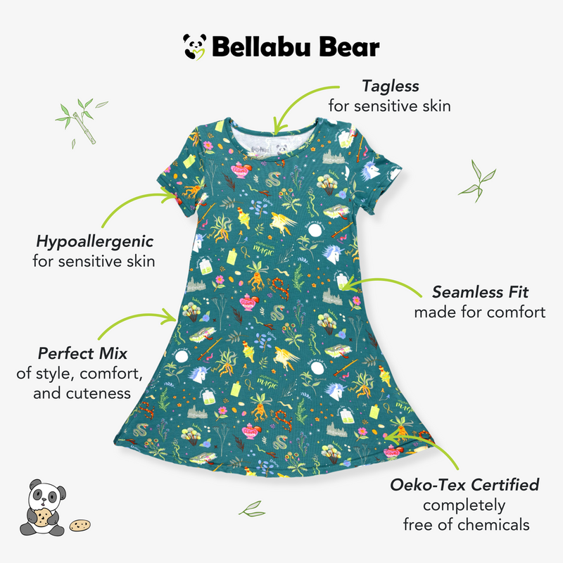 Mandrake's Potions & Herbs Bamboo Girls' Short Sleeve Dress