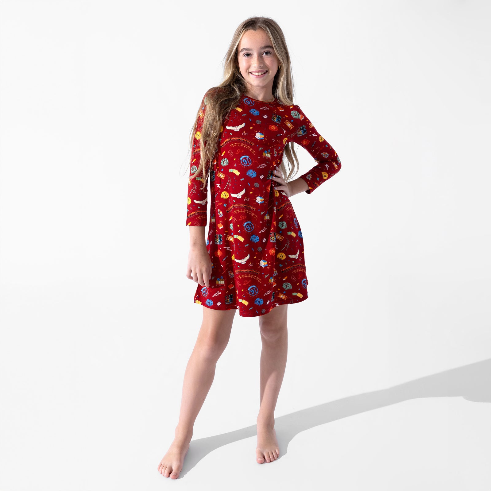 Hogwarts Express Bamboo Girls' Long Sleeve Dress