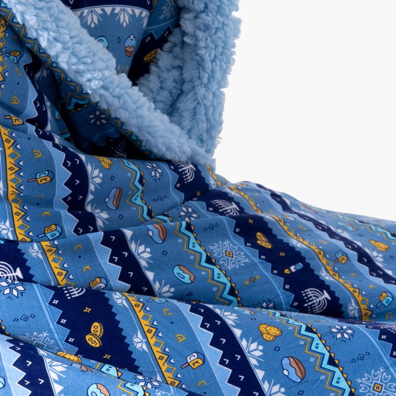 Hanukkah Fair Isle Bamboo Sherpa Blanket