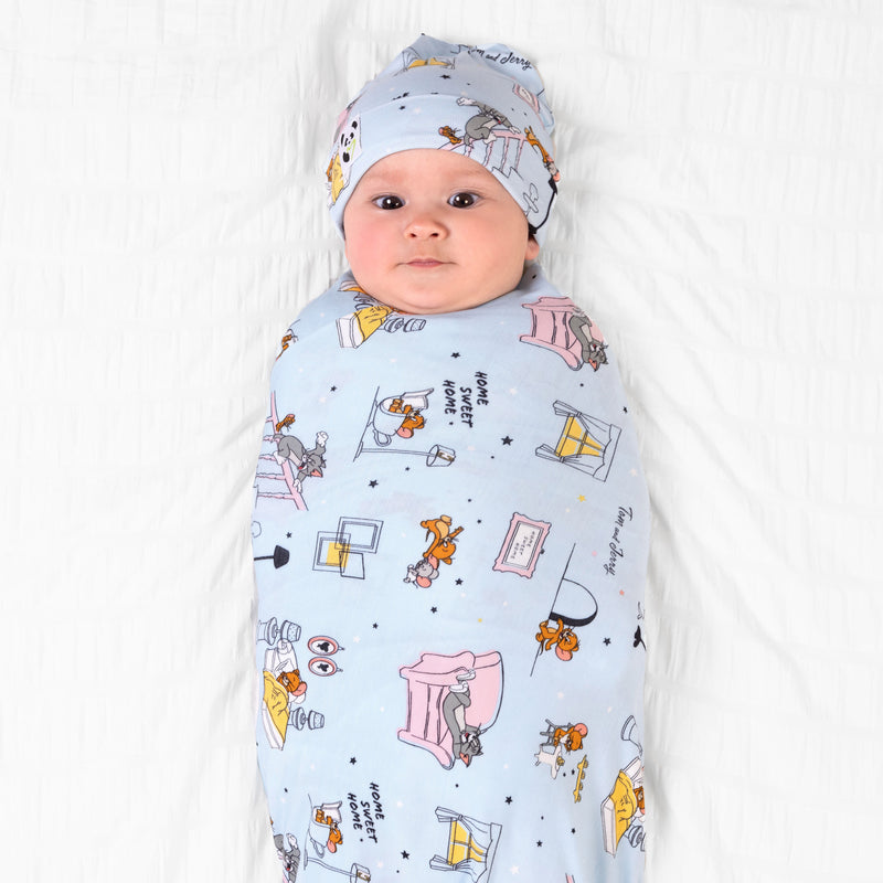 Tom & Jerry: Home Sweet Home Bamboo Swaddle & Beanie Set