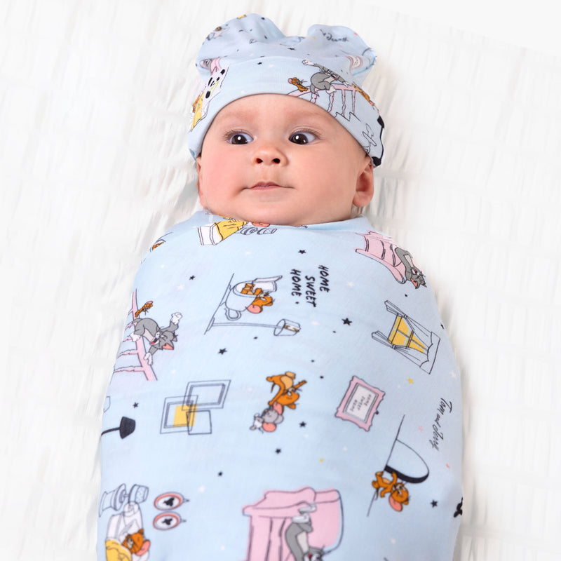 Tom & Jerry: Home Sweet Home Bamboo Swaddle & Beanie Set