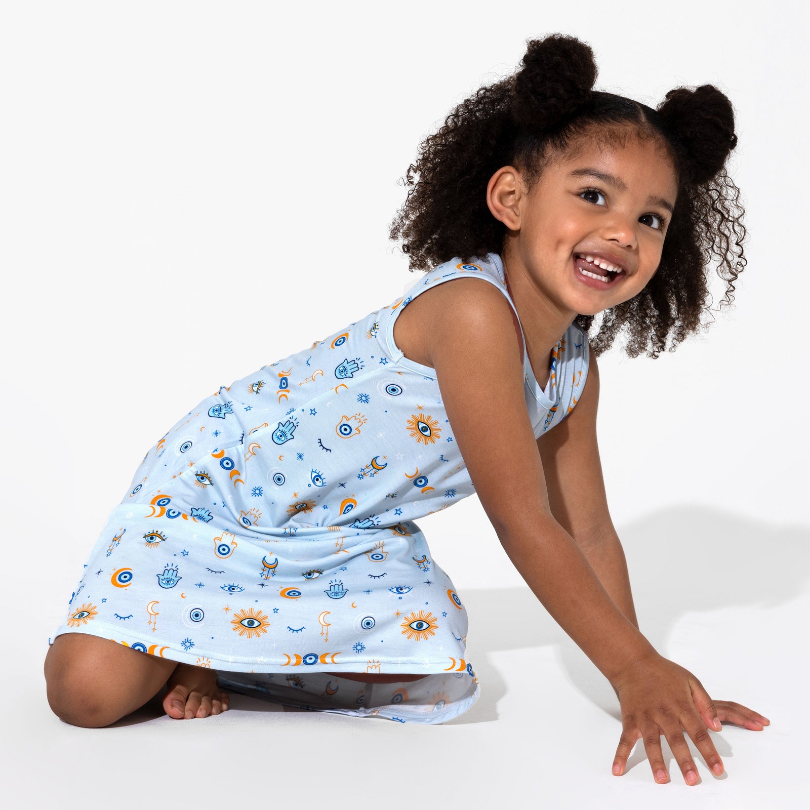 The Eye Blue Bamboo Girls' Sleeveless Dress