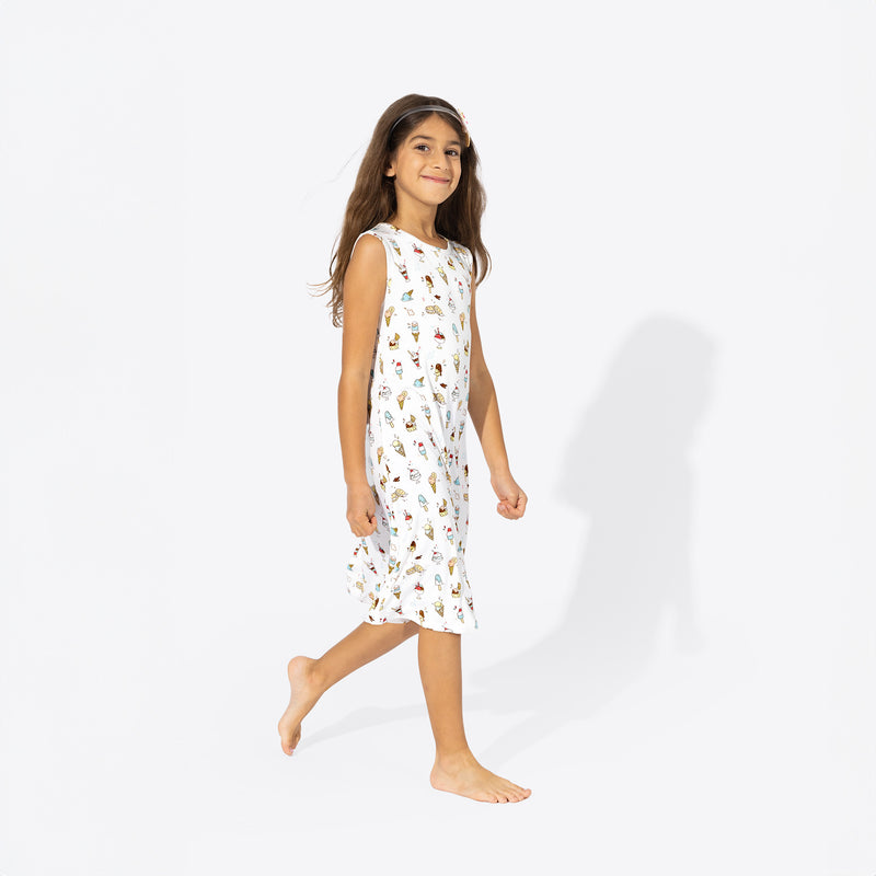 Ice Cream Bamboo Girls' Sleeveless Dress
