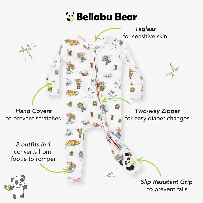 If You Give A Mouse A Cookie Christmas Bamboo Convertible Footie