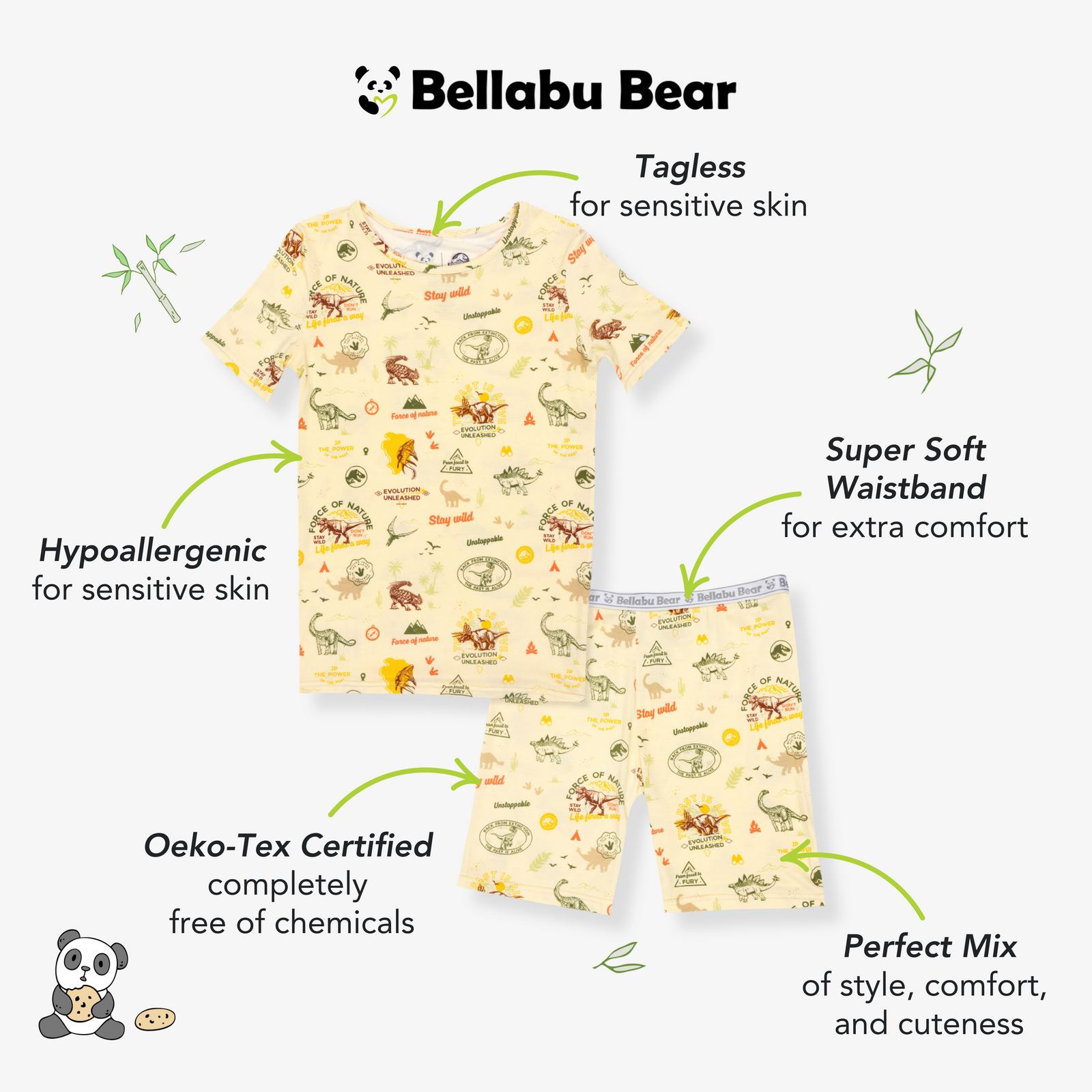 Jurassic Park: Origins Bamboo Kids Pajama Short Set